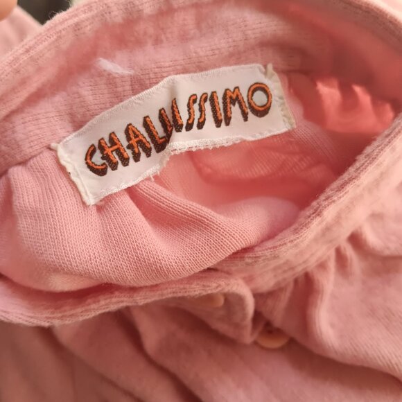 Medium Women's Secretary Top Vintage 70's Challissimo Pink Button-Up Blouse Mom - Picture 5 of 8